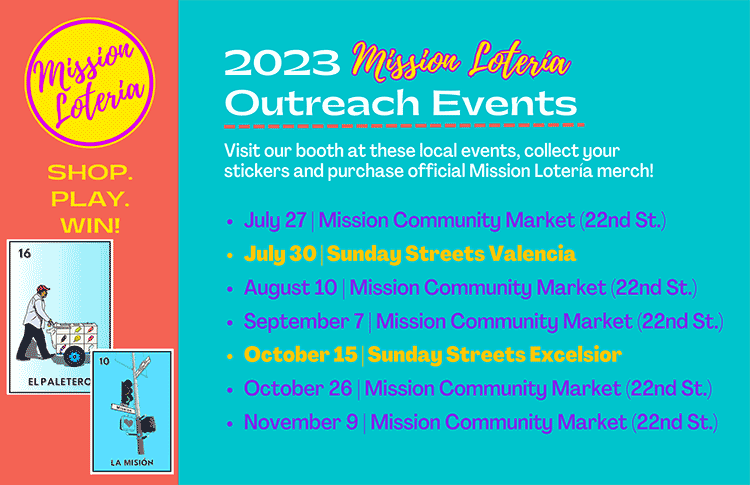 Mission Loteria outreach events calendar